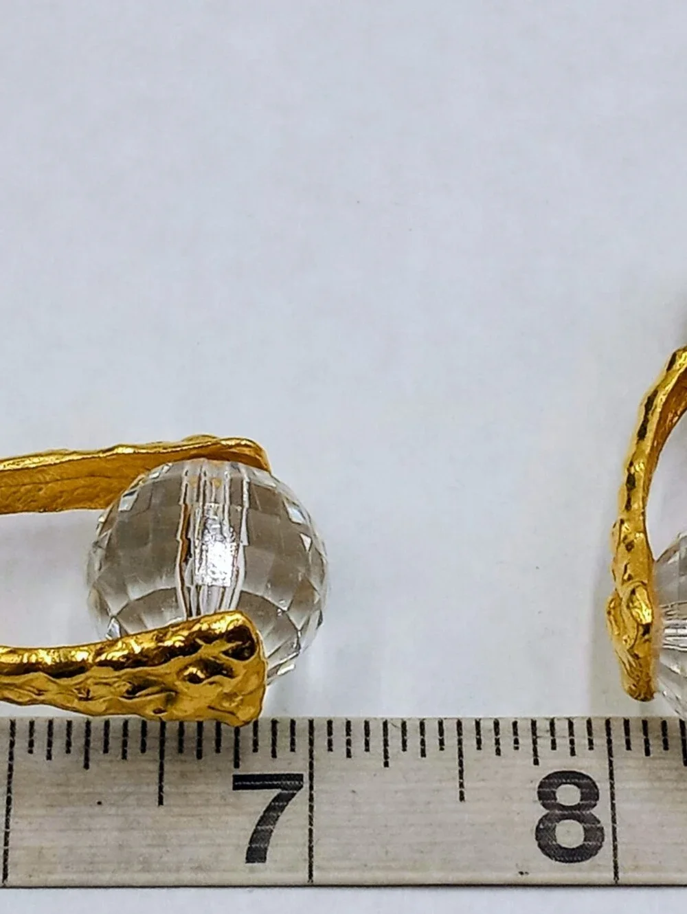 RAREST! 80's Kenneth Jay Lane "Nugget" Gold Lucite Large Clip Earrings EXCELLENT - Picture 3 of 6